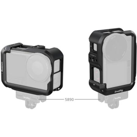 SmallRig 5887 - zestaw, klatka do DJI Osmo Action 6 (+ pasek na nadgarstek, osłona obiektywu) - przykład użycia